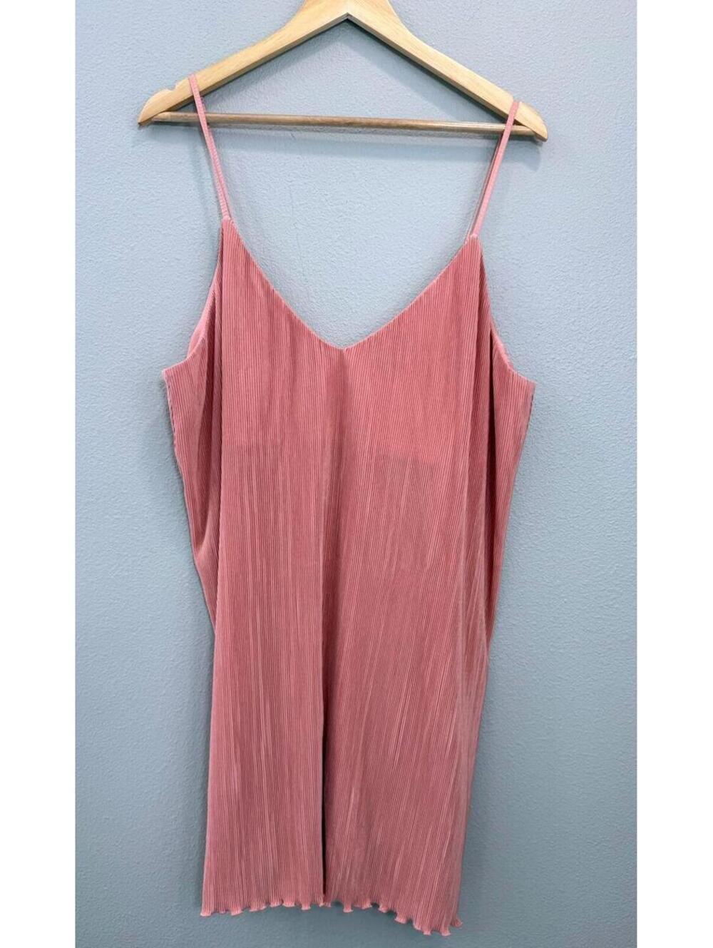 Open Edit Pleaded Plisse Chemise Slip Dress - Women's 1x NWOT